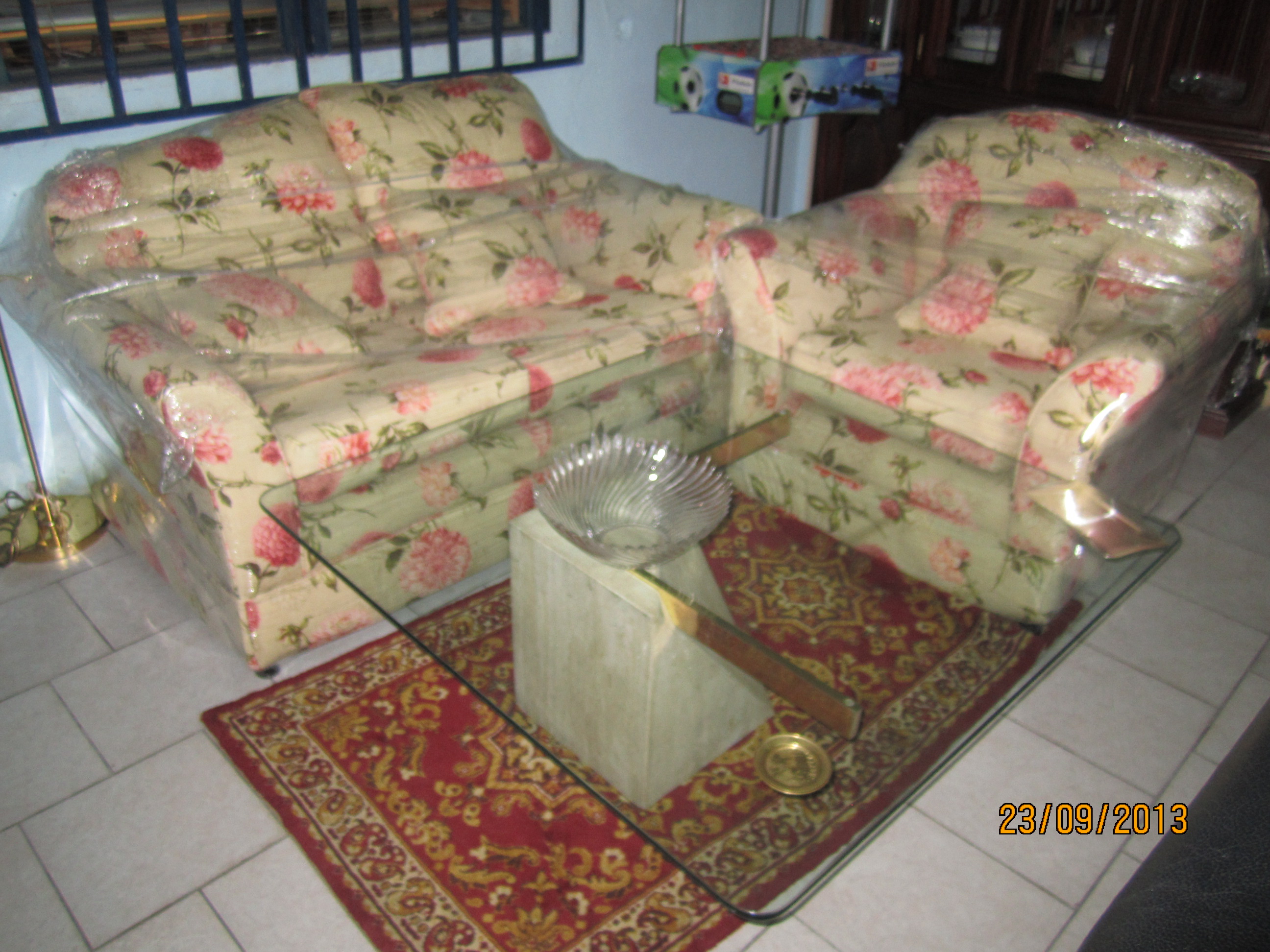 Salon en tissu bouclette